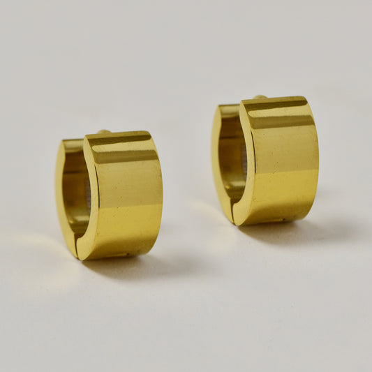 Stainless steel hexagonal shaped huggies   gold - SSGE7534i