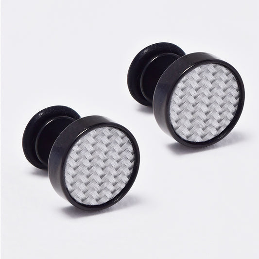 Stainless steel carbon fibre earring - SSGE926