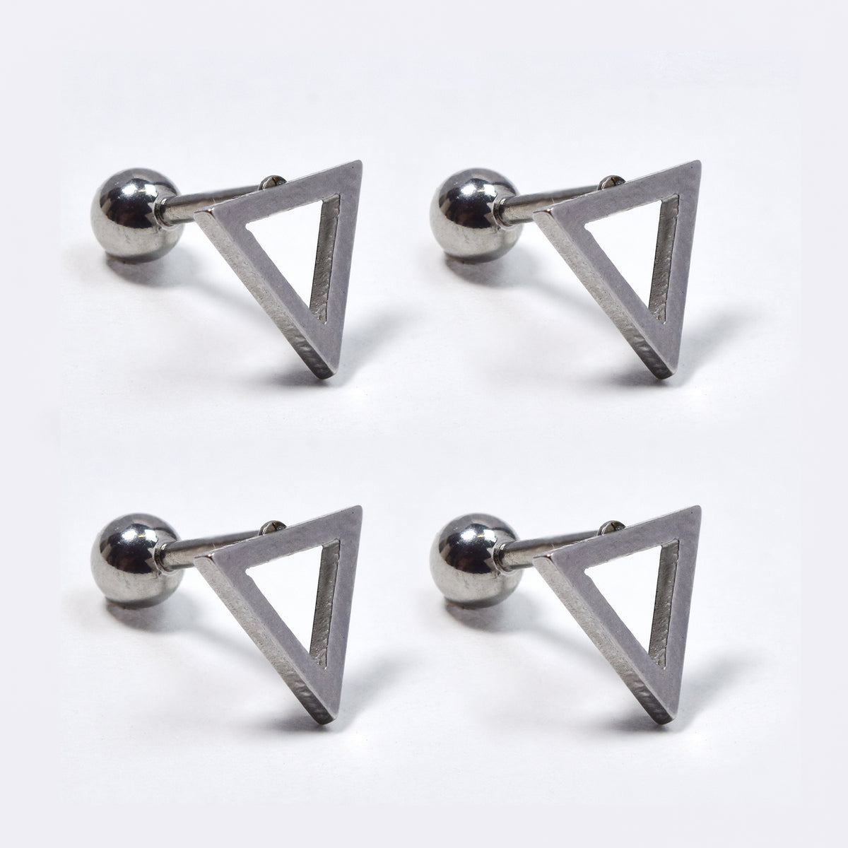 2 Pack Stainless steel cutout triangle stud with ball closure - SSGE943