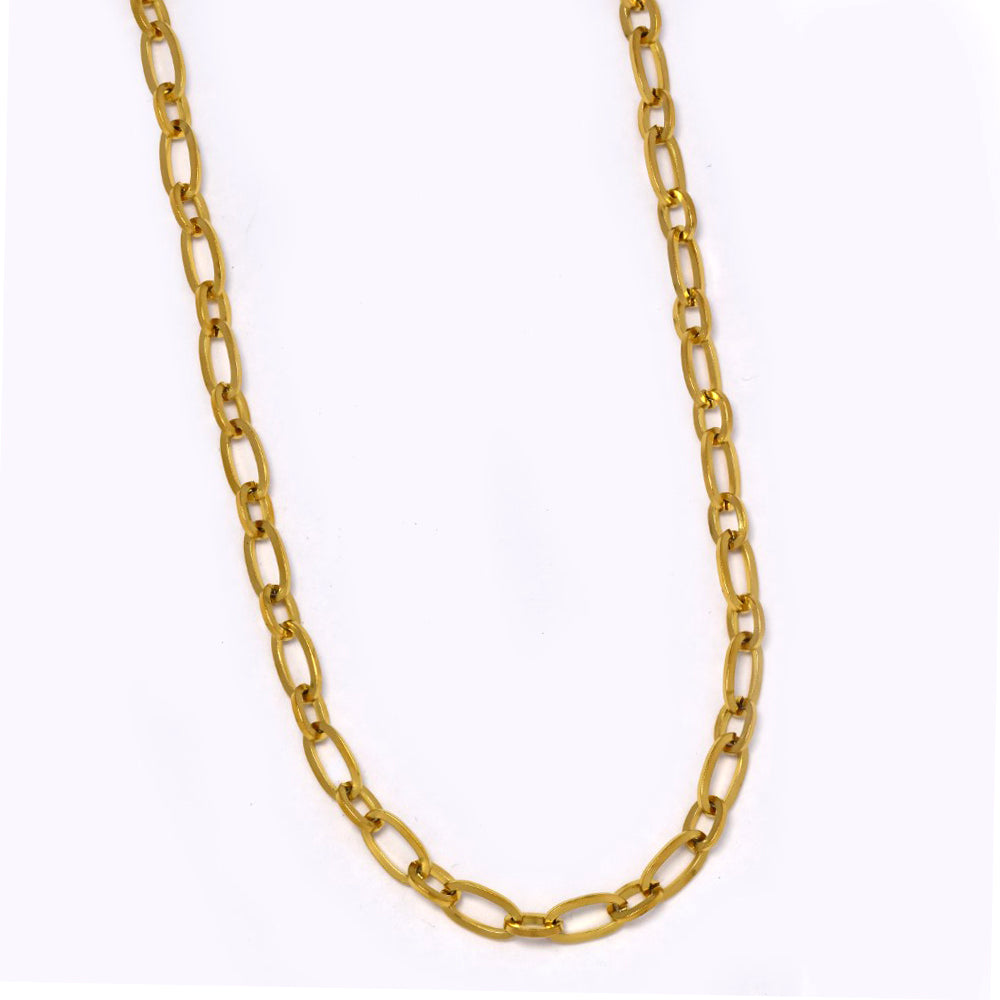 Stainless steel 3mm x 49cm round and oval link chain - SSGN102