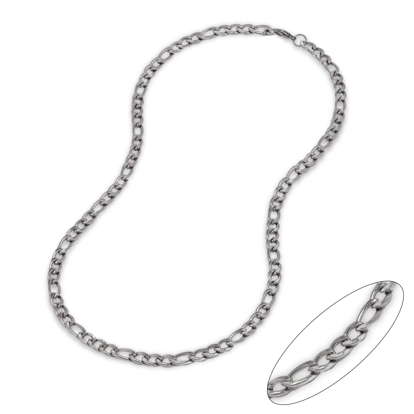 Steel 6.5mm X 60cm figaro chain - SSGN6527