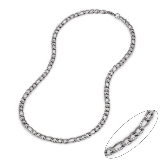 Steel 6.5mm X 60cm figaro chain - SSGN6527