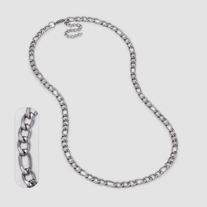 Steel 6.5mm X 60cm figaro chain - SSGN6527