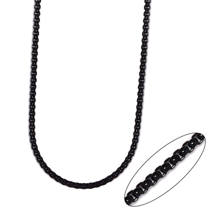 Stainless steel black 3mm x 60cm rolo chain - SSGN9024