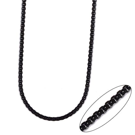 Stainless steel black 3mm x 60cm rolo chain - SSGN9024
