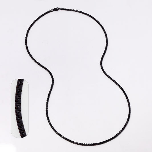 Stainless steel black 3mm x 60cm rolo chain - SSGN9024