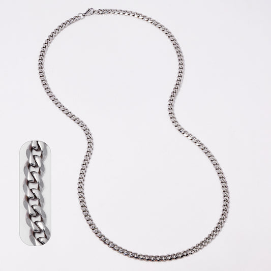 Stainless steel 5mm x 60cm curb chain - SSGN9028