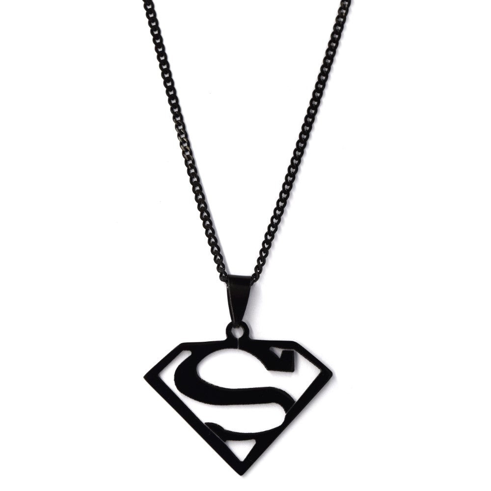 Stainless steel superman pendant on chain - SSGP1557