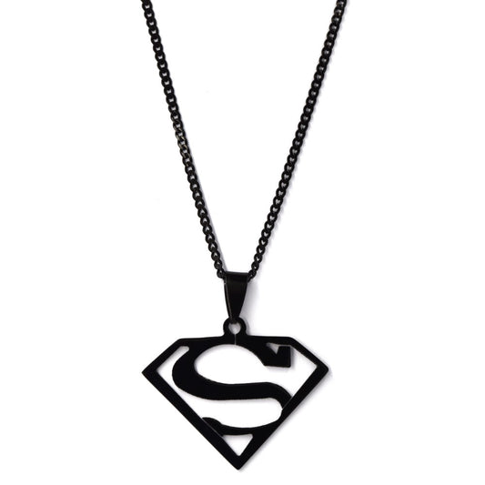 Stainless steel superman pendant on chain