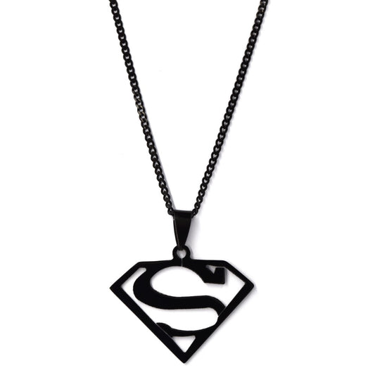 Stainless steel superman pendant on chain - SSGP1557