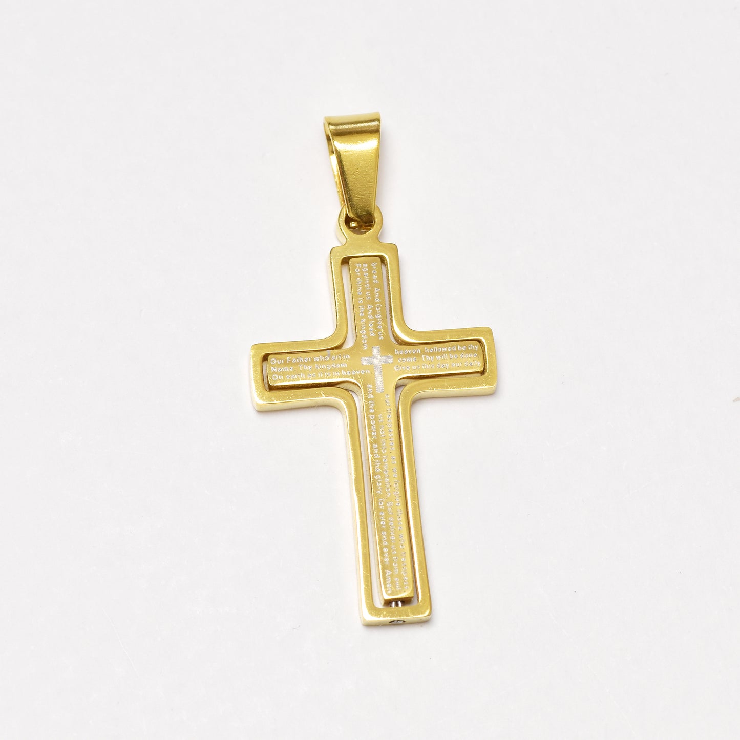Stainless steel prayer inner cross - SSGP3016