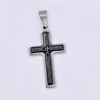 Stainless steel prayer inner cross - SSGP3016