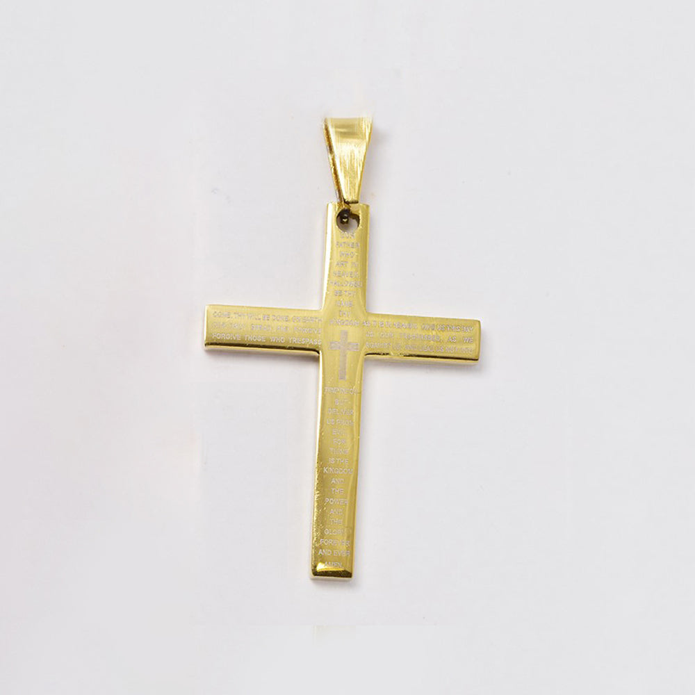 Buy 1 get 1 FREE - Stainless steel English prayer cross pendant - SSGP3388i