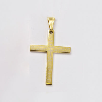 Buy 1 get 1 FREE - Stainless steel English prayer cross pendant - SSGP3388i