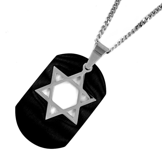 Stainless steel  Star of David pendant on chain - SSGP5349/57