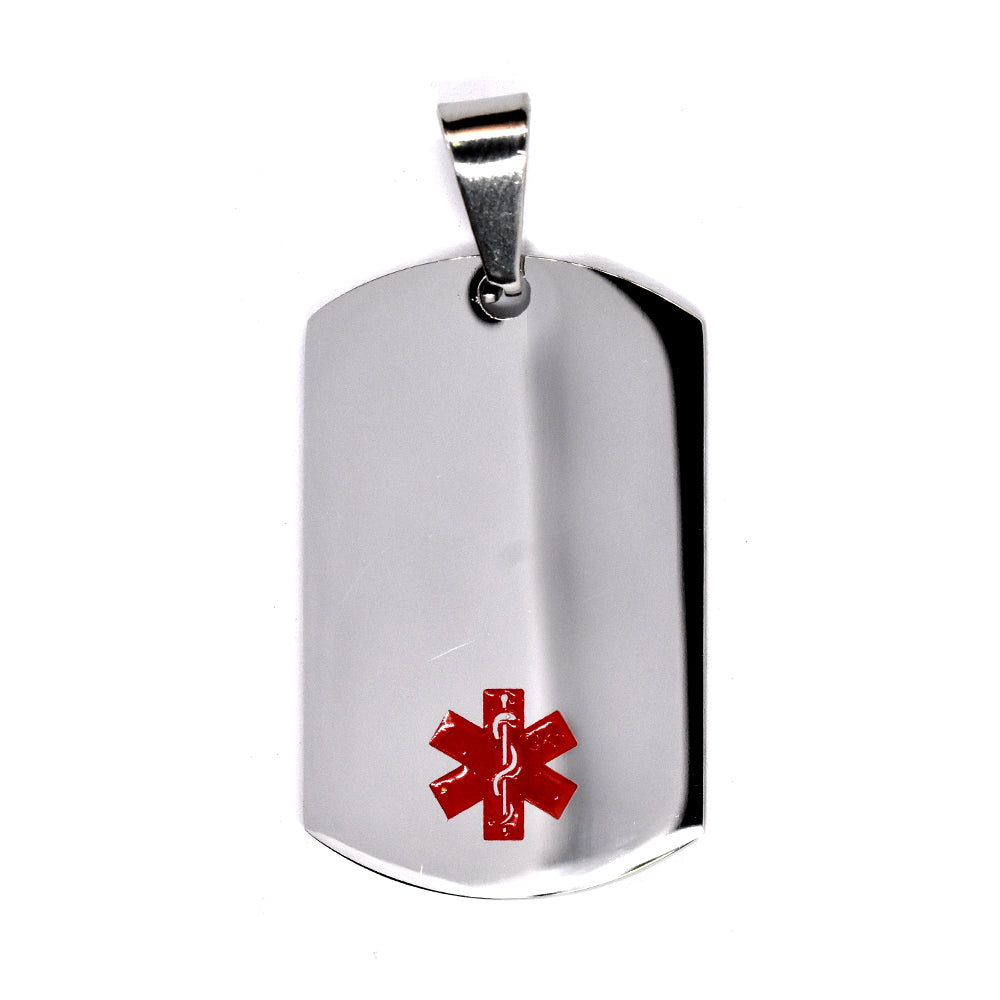 Stainless steel medic alert disc pendant - SSGP7377