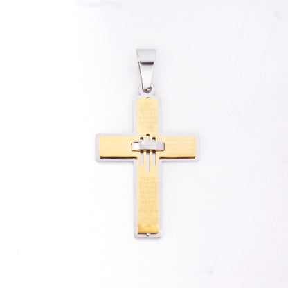 Buy 1 get 1 FREE - Stainless steel prayer cross 55cm prayer - SSGP7567