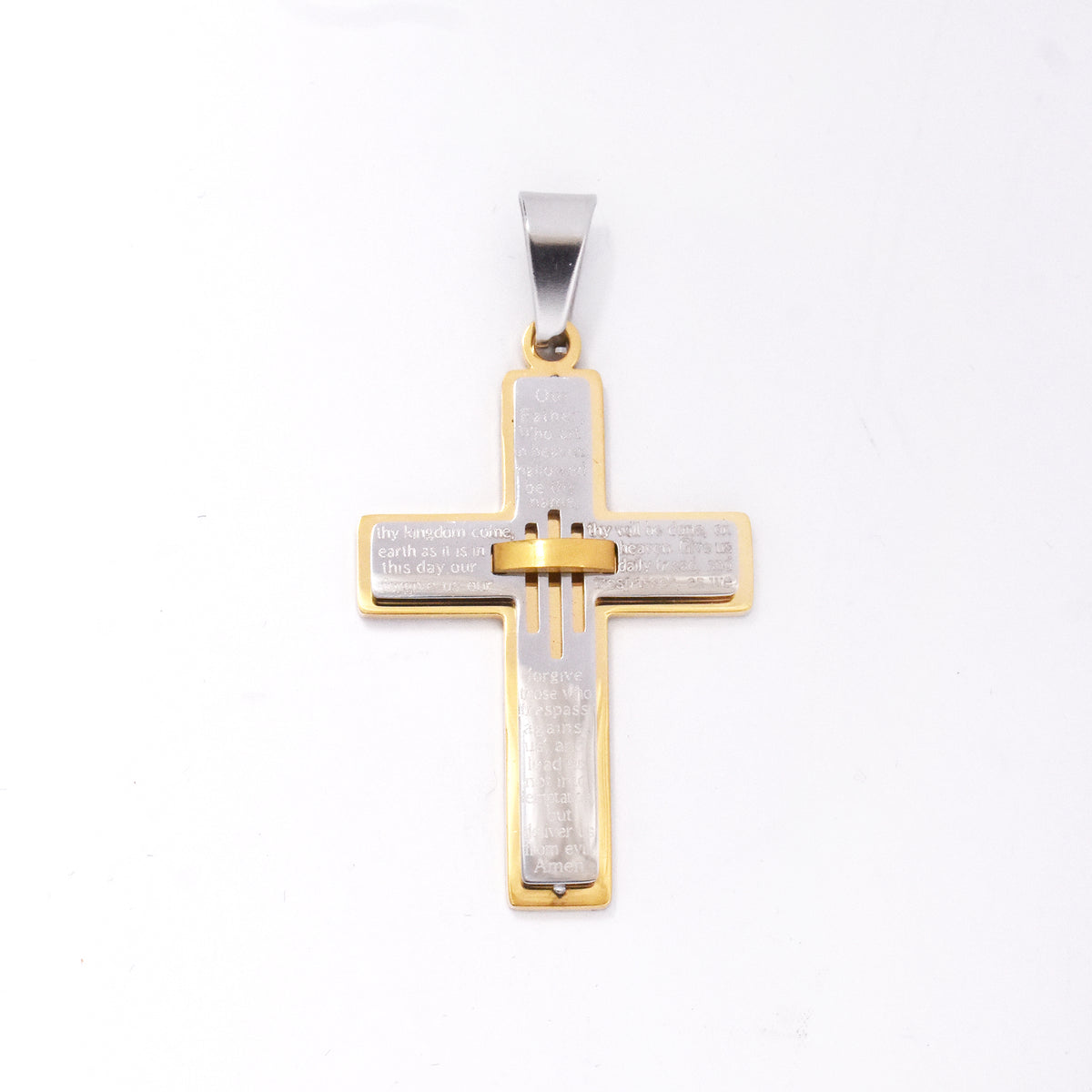 Buy 1 get 1 FREE - Stainless steel prayer cross 55cm prayer - SSGP7567