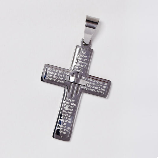 Stainless steel prayer cross 55cm prayer - SSGP7567