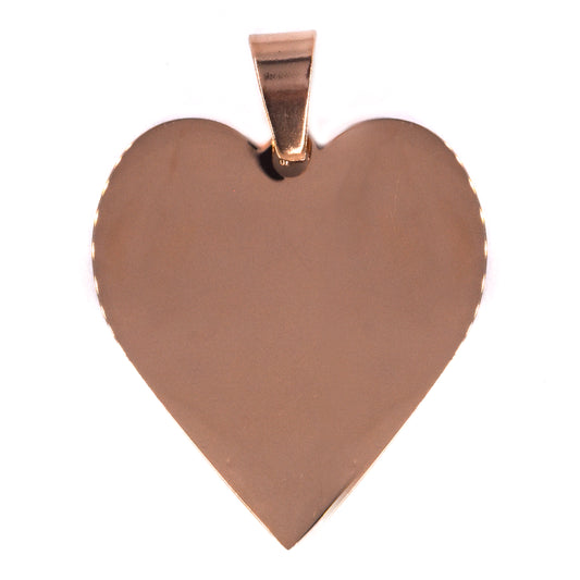 Stainless steel heart rose gold plated pendant - SSGP9096
