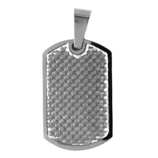 Stainless steel carbon fibre disc pendant - SSGP9206