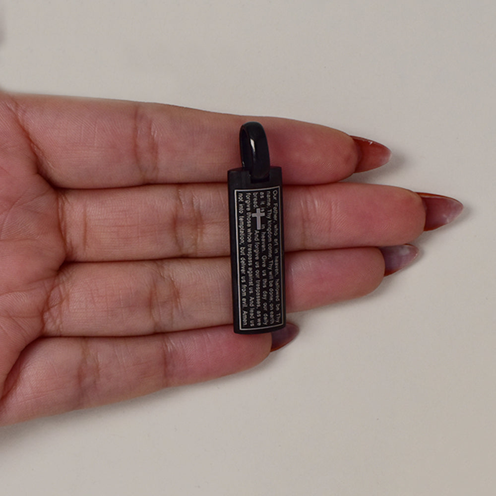 Buy 1 get 1 FREE - Stainless steel prayer bar pendant 37mm x 11mm - SSGP9402i