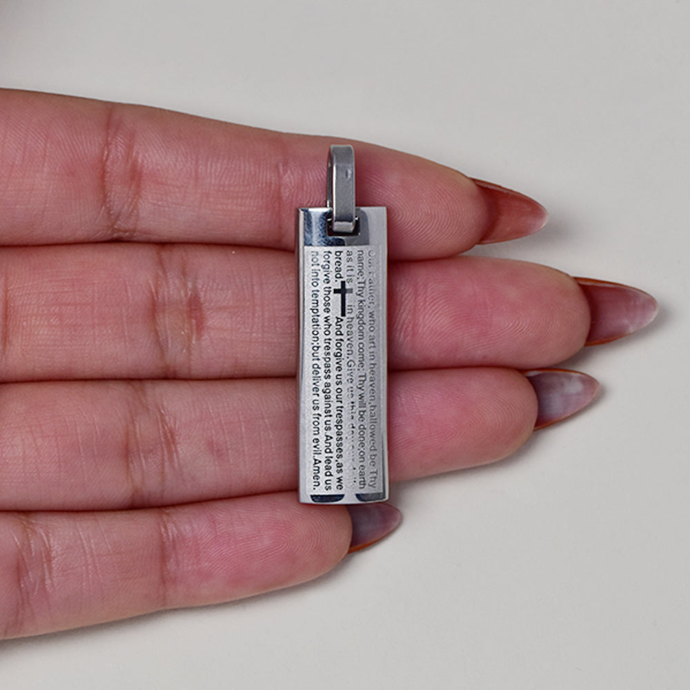 Buy 1 get 1 FREE - Stainless steel prayer bar pendant 37mm x 11mm - SSGP9402i