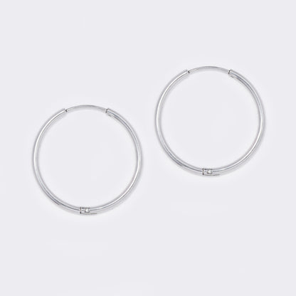Stainless steel silver 1.5mm hoop earring - SSHOOP-S-1.5MM