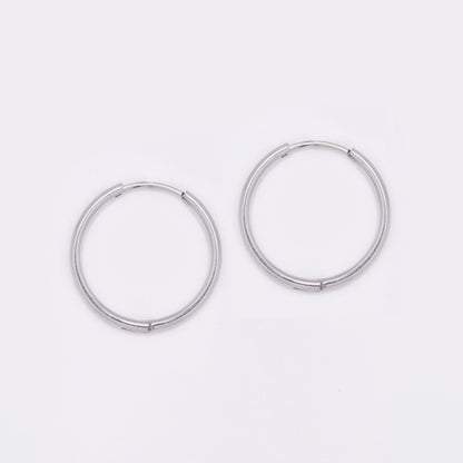 Stainless steel silver 1.5mm hoop earring - SSHOOP-S-1.5MM