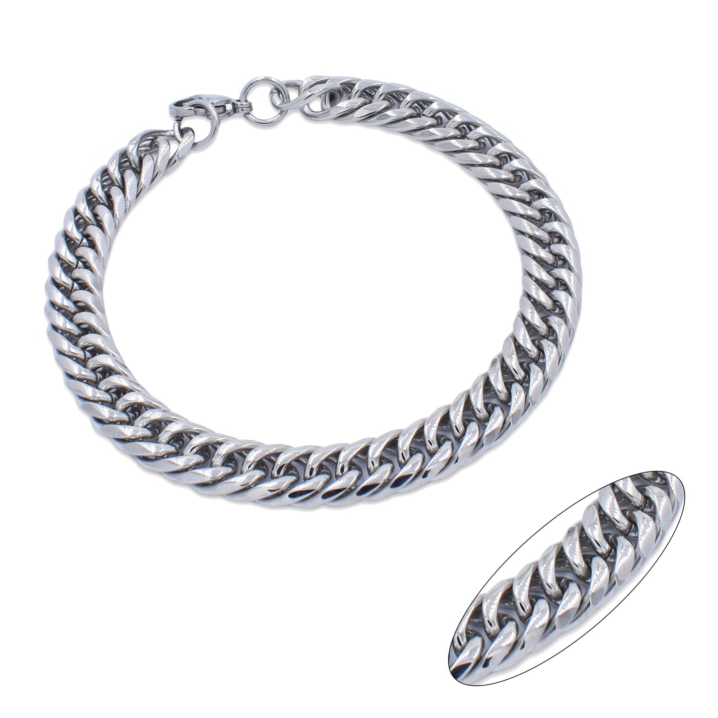 Stainless steel chunky  tight curb bracelet - SSMB2811