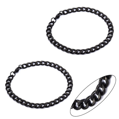 Stainless steel 2 pack 22cm x 7mm curb bracelet - SSMB2855