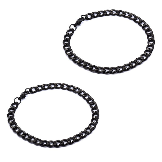 Stainless steel 2 pack 22cm x 7mm curb bracelet