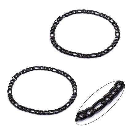 Stainless steel 2 pack 22cm x 5mm Figaro bracelet - SSMB2858