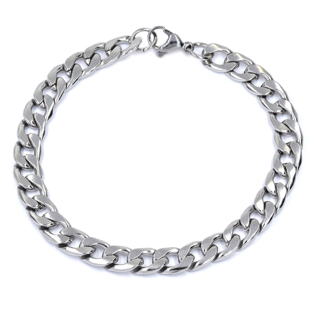 Stainless steel 22cm x 8mm curb bracelet - SSMB2891