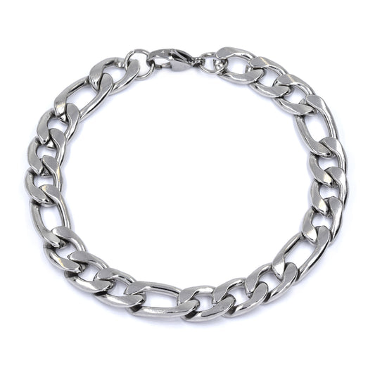 Stainless steel 22cm x 9mm figaro bracelet - SSMB2892