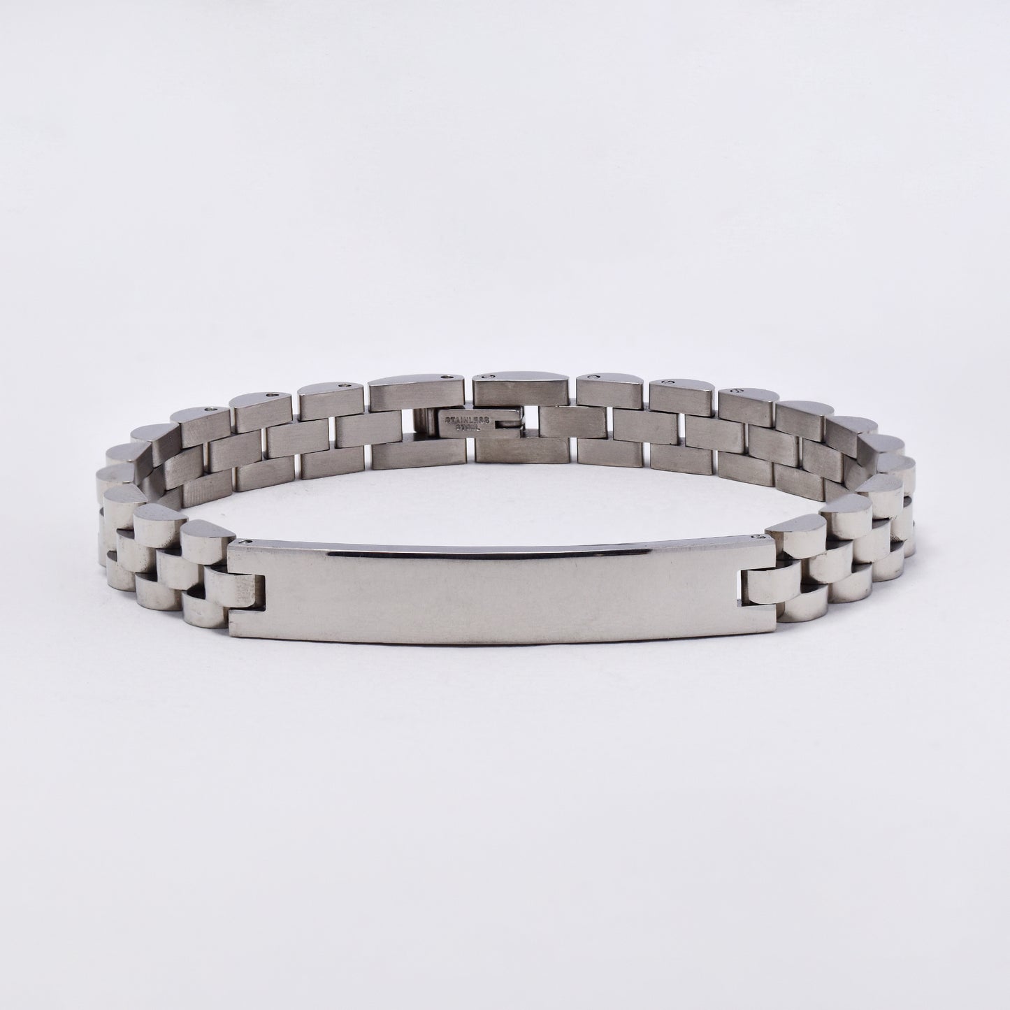 SSMB2964 - Steel 21cm x 8mm ID link bracelet