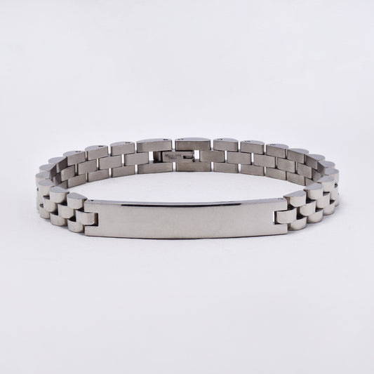 SSMB2964 - Steel 21cm x 8mm ID link bracelet