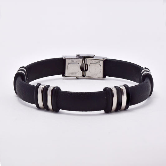 SSMB2967 - Steel and rubber 23cm x 13mm bracelet