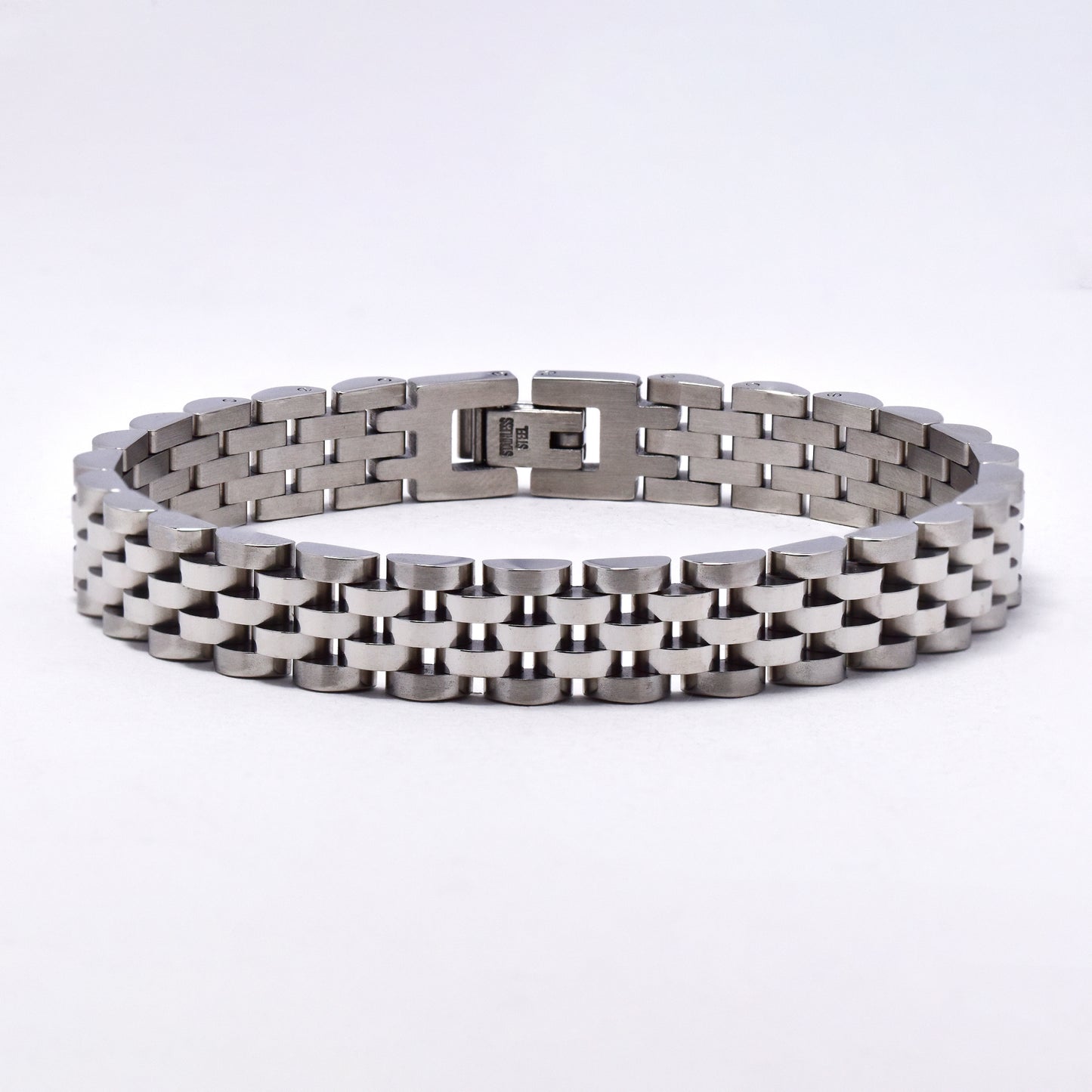 SSMB3006- Steel 21.5cm x 10mm 5 row watchband bracelet