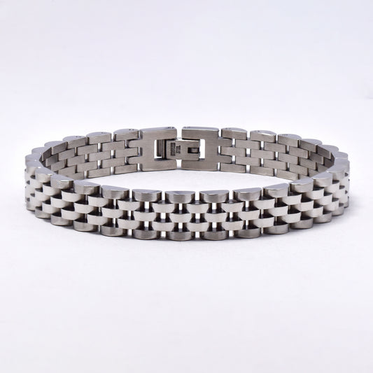 SSMB3006- Steel 21.5cm x 10mm 5 row watchband bracelet