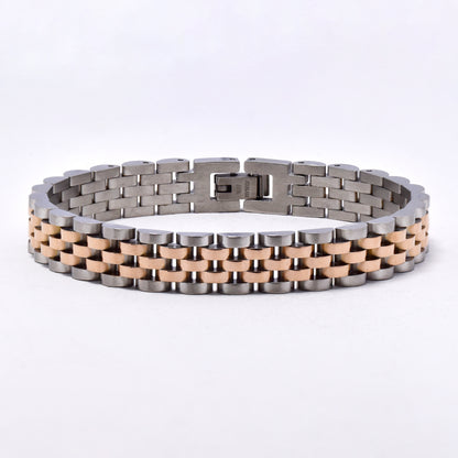 SSMB3006- Steel 21.5cm x 10mm 5 row watchband bracelet