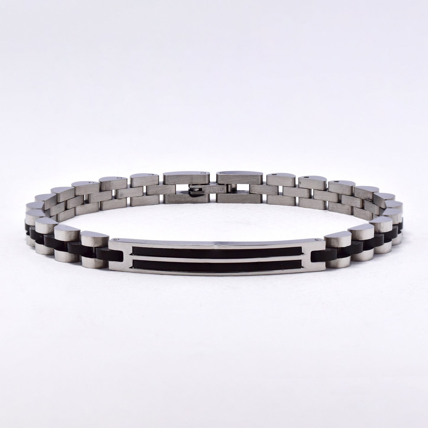 SSMB3011- Steel 21.5cm x 6mm two tone ID bracelet