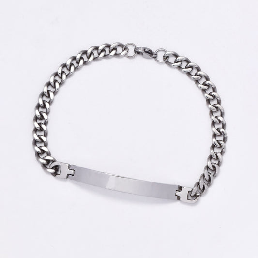 SSMB3016 - Steel 21cm x 6mm curb link ID bracelet