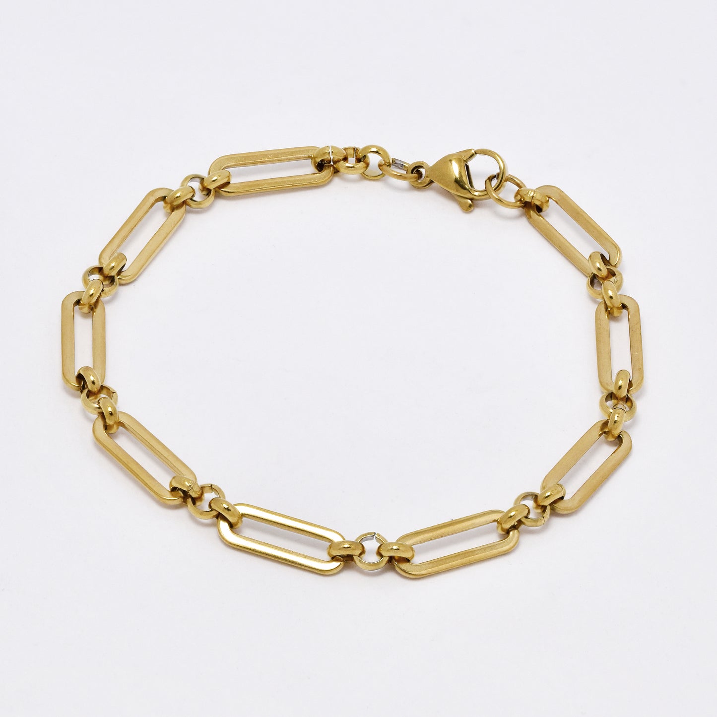 SSMB3040 - Steel 19cm x 5mm paperclip link bracelet