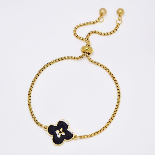 SSMB3048 - Steel pull through flower bracelet