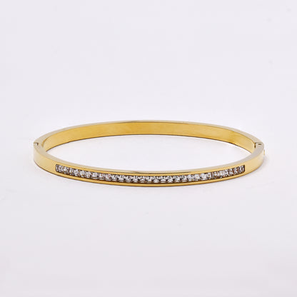 SSMB3168 - Steel CZ hinged bracelet