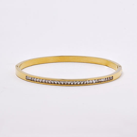 SSMB3168 - Steel CZ hinged bracelet