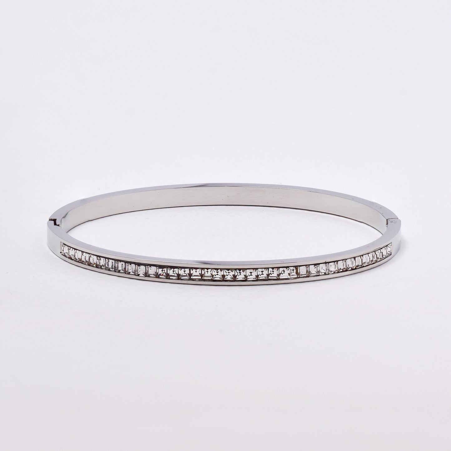 SSMB3168 - Steel CZ hinged bracelet
