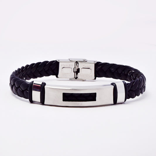 SSMB3183 - Steel 22.5cm x 10mm weave bracelet