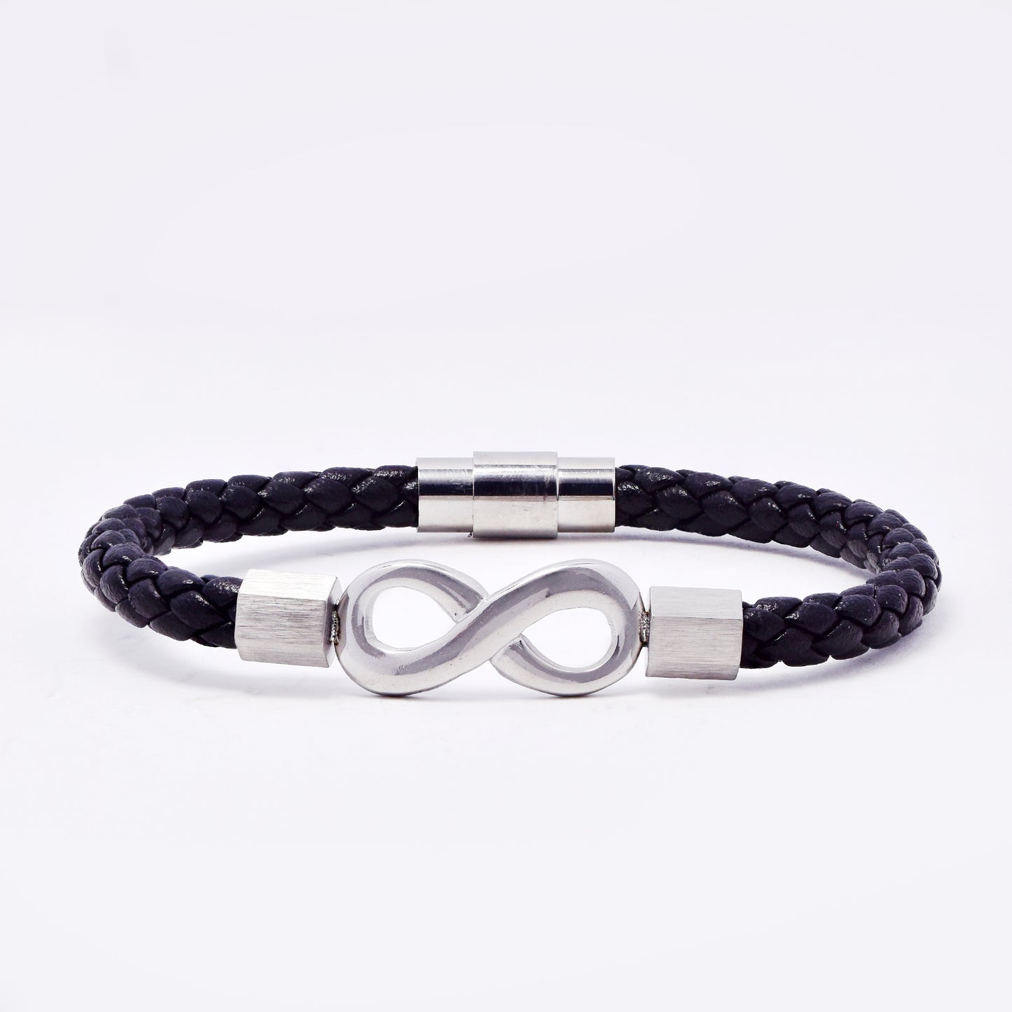 SSMB3186 - Steel 21.5cm x 6mm infinity weave bracelet with magnetic closure